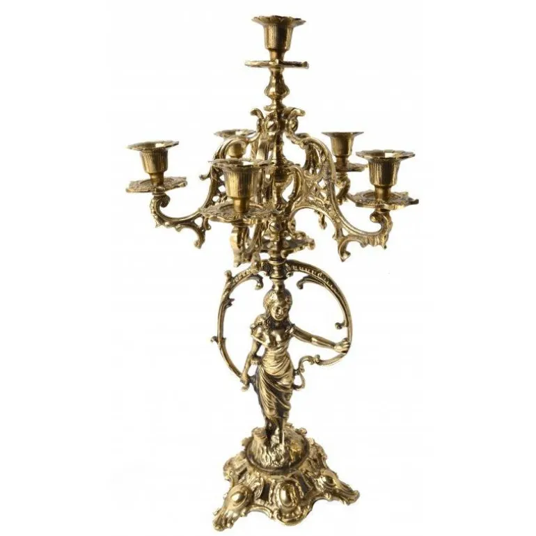 Articles Religieux JP Candélabre 6 flammes - Femme en Cercle -^ Chandelier / Candelabre