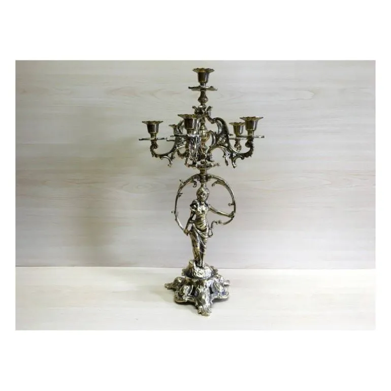 Articles Religieux JP Candélabre 6 flammes - Femme en Cercle -^ Chandelier / Candelabre