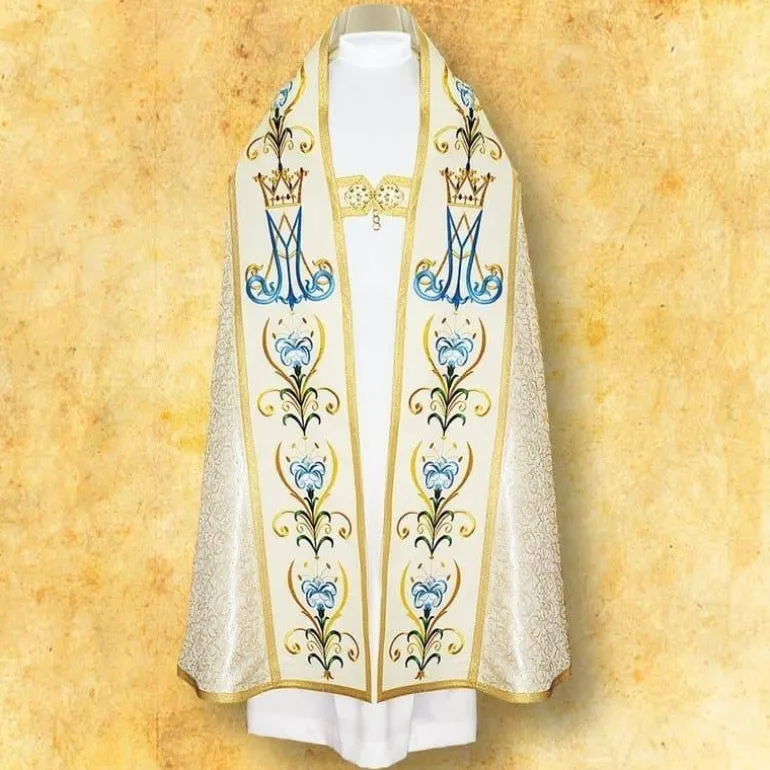 Articles Religieux JP Chape liturgique avec motif Mariale^ Chapes