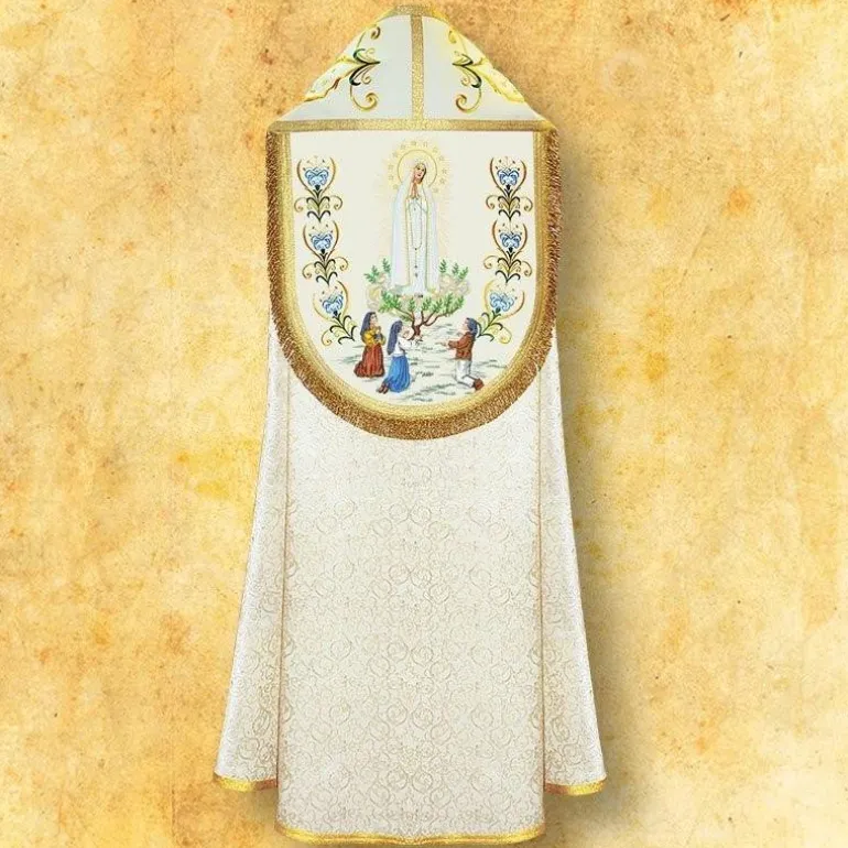 Articles Religieux JP Chape liturgique avec motif notre dame fatima^ Chapes