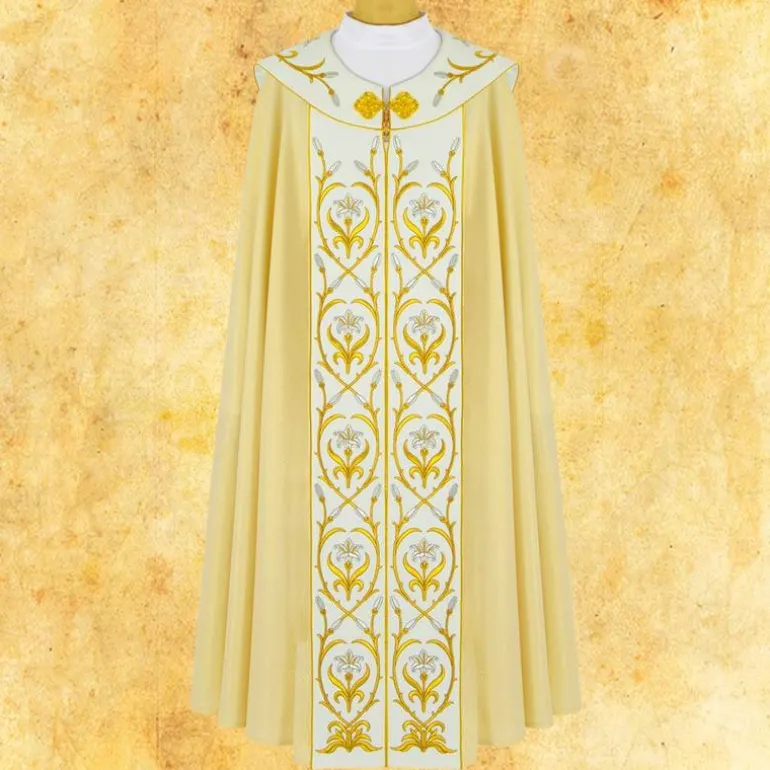 Articles Religieux JP Chape Mariale brodée^ Chapes