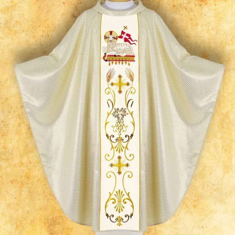 Articles Religieux JP Chasuble avec motif Agneau de Dieu^ Pâques | Pâques