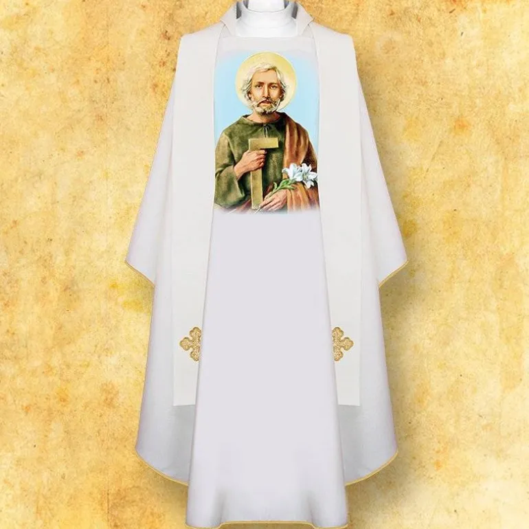 Articles Religieux JP chasuble avec motif saint joseph^ Visages De Saints
