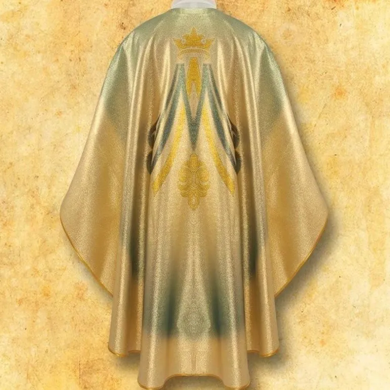 Articles Religieux JP Chasuble avec photo Madone Miraculeuse^ Mariale