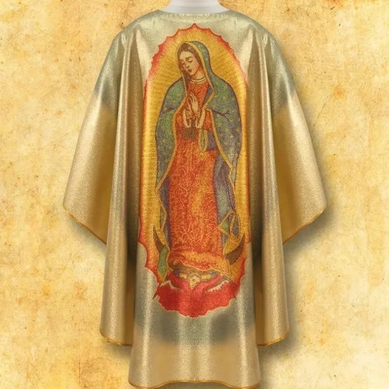 Articles Religieux JP Chasuble avec photo Notre Dame Guadalupe^ Mariale