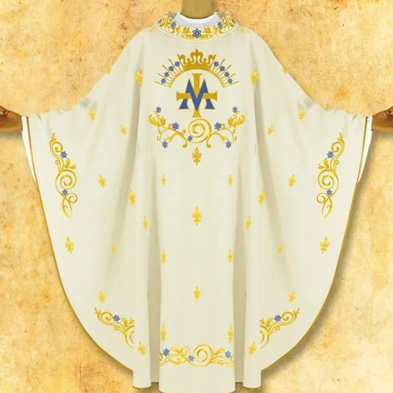 Articles Religieux JP Chasuble brodée Mariale très jolie^ Mariale | Exclusive