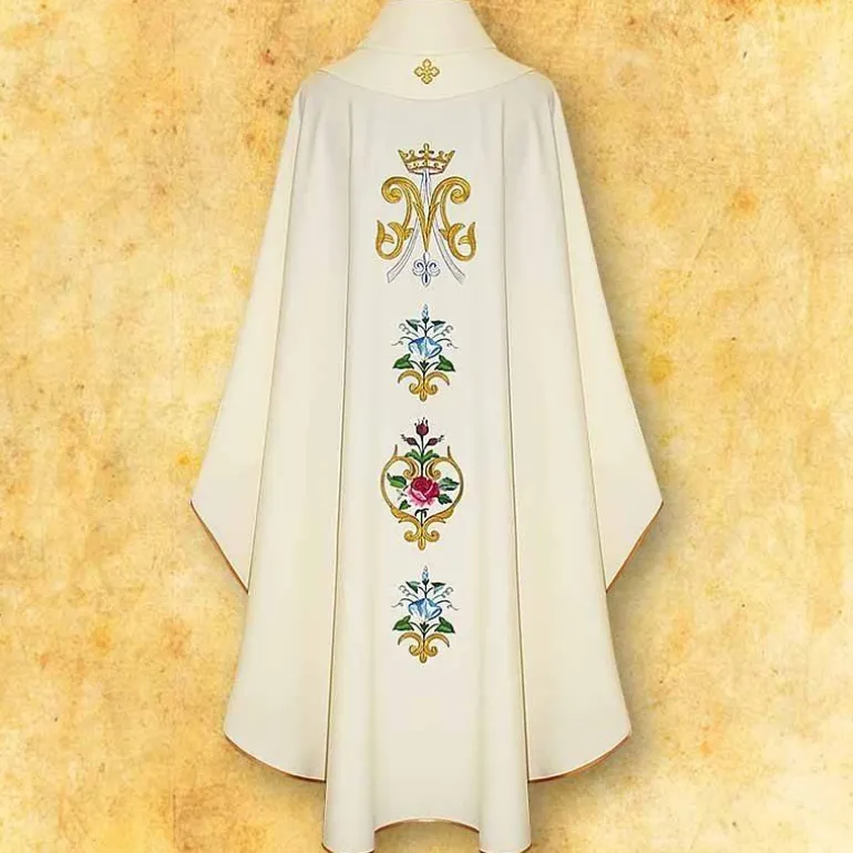 Articles Religieux JP Chasuble catholique avec motif Santa Madonna^ Mariale
