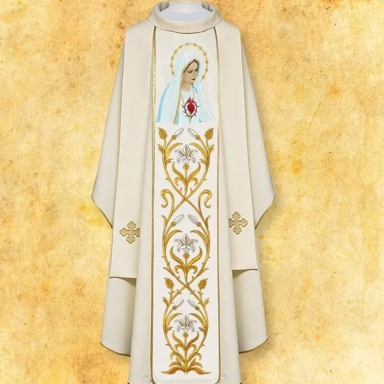 Articles Religieux JP Chasuble Cœur Immaculé de Marie^ Mariale