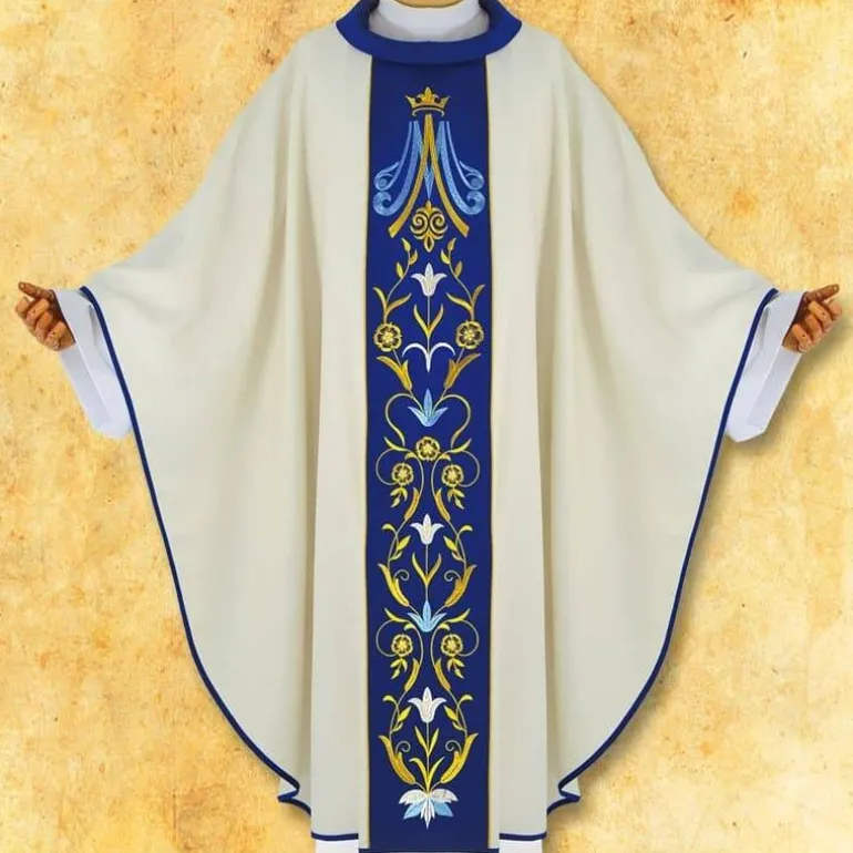 Articles Religieux JP chasuble liturgique avec centurie brodée Mariale^ Mariale