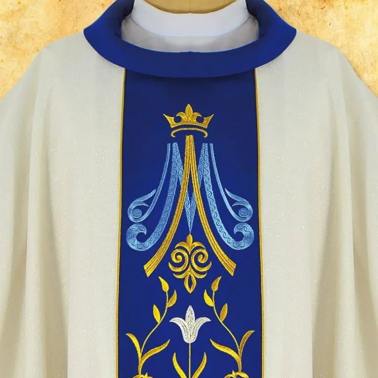 Articles Religieux JP chasuble liturgique avec centurie brodée Mariale^ Mariale