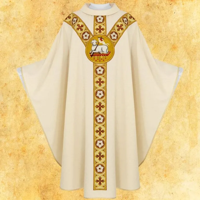 Articles Religieux JP chasuble liturgique avec motif Agneau Dieu^ Pâques | Pâques