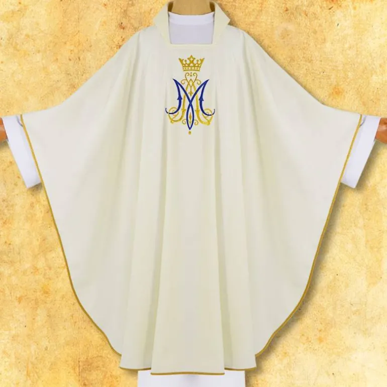 Articles Religieux JP Chasuble liturgique avec motif Mariale^ Mariale