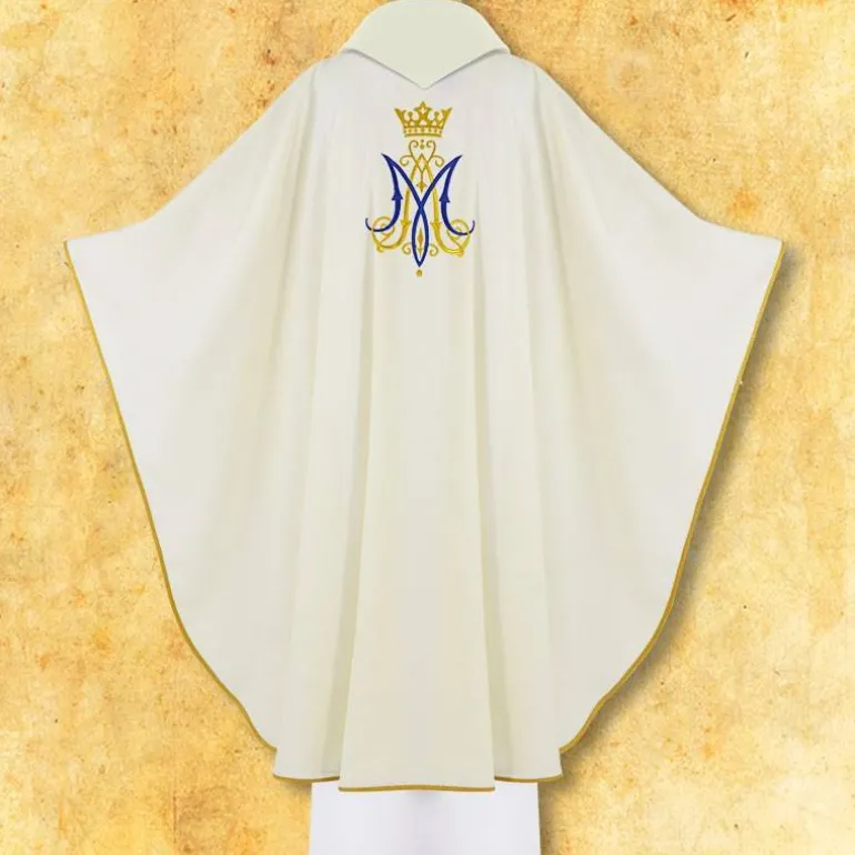Articles Religieux JP Chasuble liturgique avec motif Mariale^ Mariale