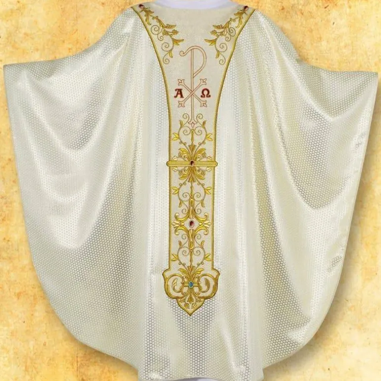 Articles Religieux JP chasuble liturgique avec motif sacre cœur Jésus^ Visages De Saints | Exclusive