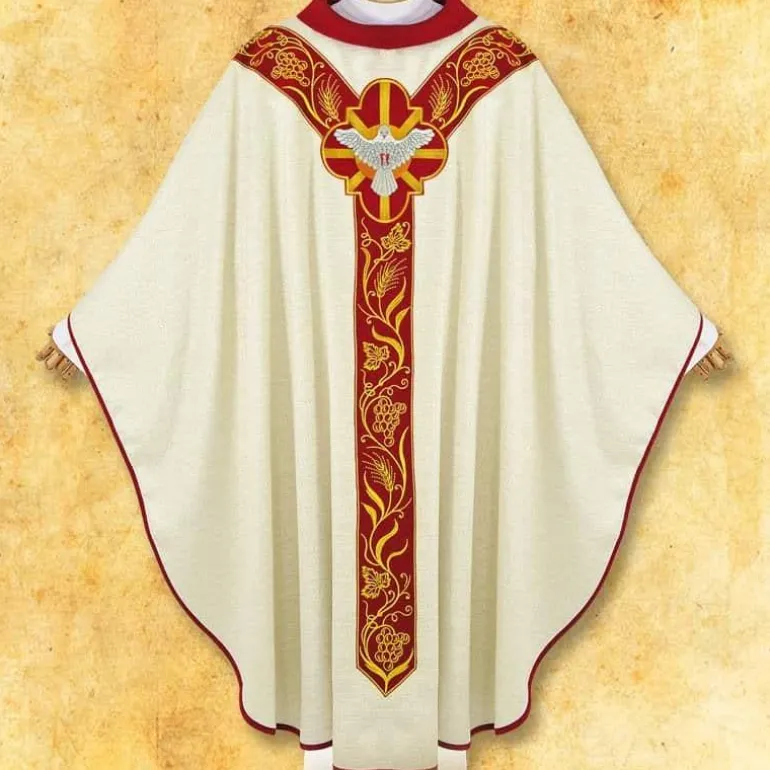 Articles Religieux JP Chasuble liturgique avec motif Saint Esprit^ Saint Esprit