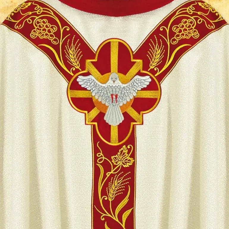 Articles Religieux JP Chasuble liturgique avec motif Saint Esprit^ Saint Esprit
