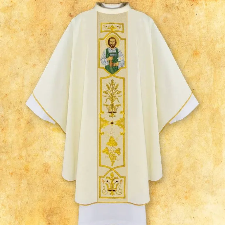 Articles Religieux JP chasuble liturgique avec motif saint joseph^ Visages De Saints