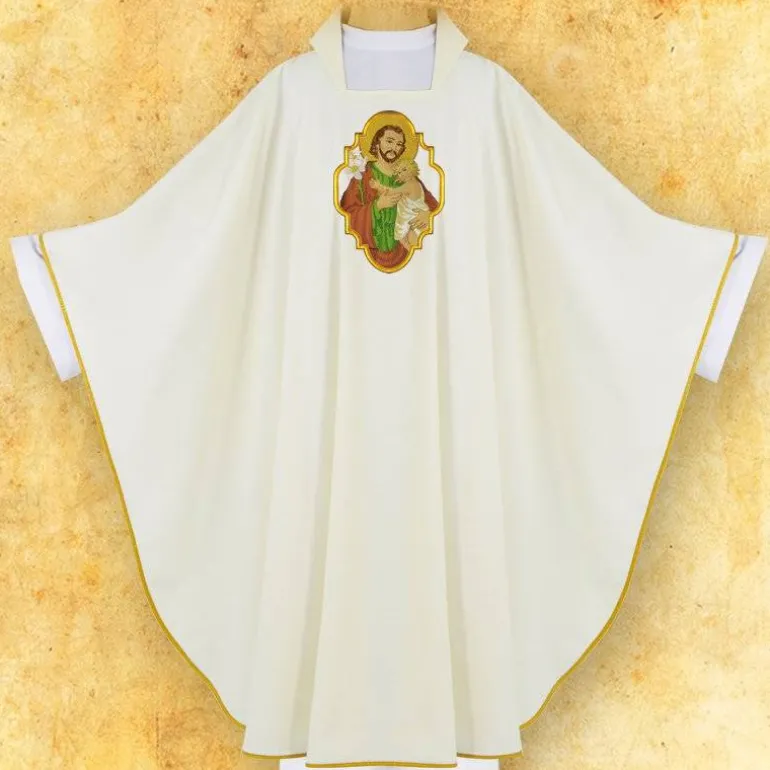 Articles Religieux JP chasuble liturgique avec motif saint joseph^ Visages De Saints