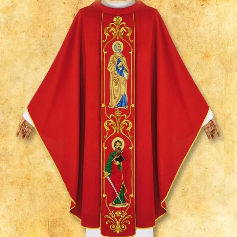 Articles Religieux JP chasuble liturgique avec motif saint pierre^ Visages De Saints