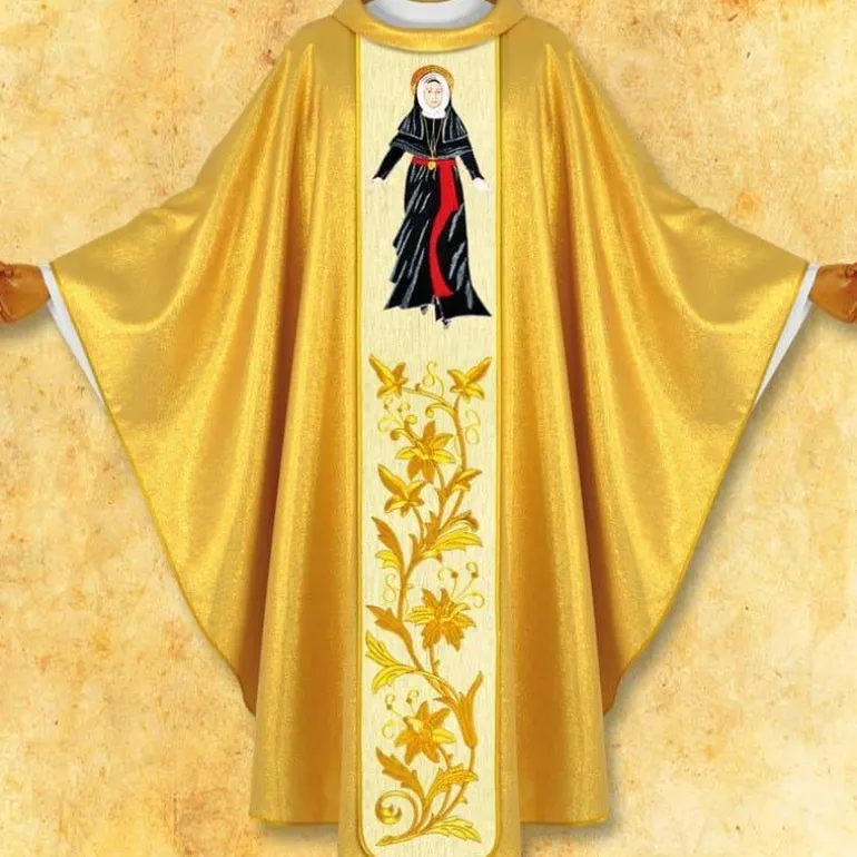 Articles Religieux JP chasuble liturgique avec visage Marie^ Visages De Saints