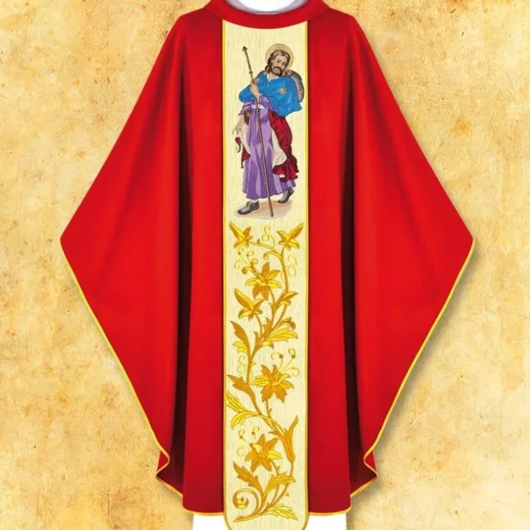 Articles Religieux JP Chasuble liturgique avec visage Saint Jacques Apôtre^ Visages De Saints