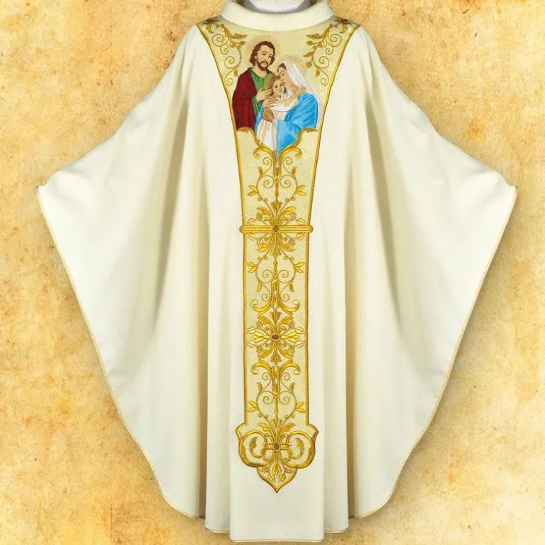 Articles Religieux JP chasuble liturgique brodée^ Mariale