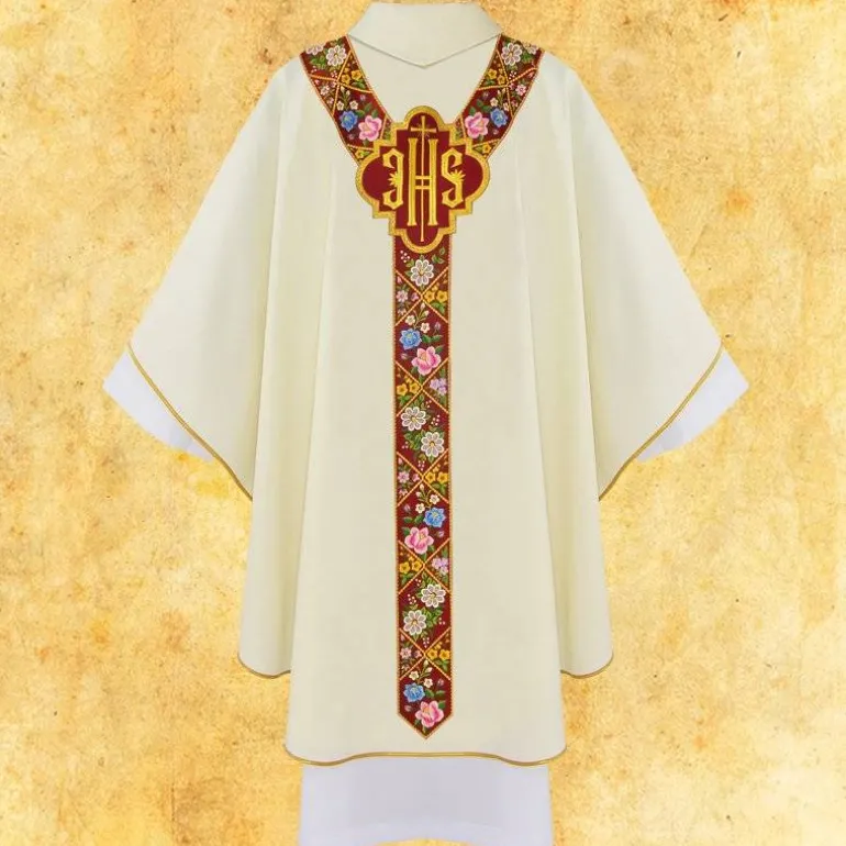 Articles Religieux JP Chasuble liturgique brodée avec motif Jesus Christ^ Exclusive