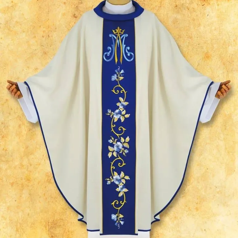 Articles Religieux JP Chasuble liturgique mariale^ Mariale