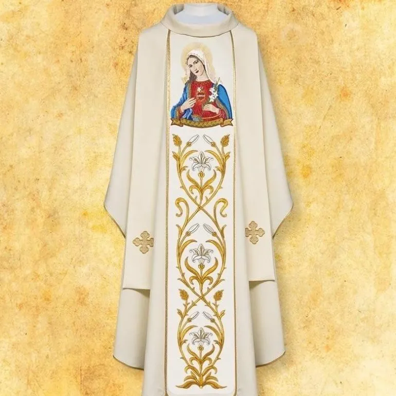 Articles Religieux JP chasuble liturgique Mariale^ Mariale