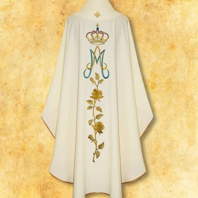 Articles Religieux JP Chasuble liturgique Marie Chapelet^ Mariale