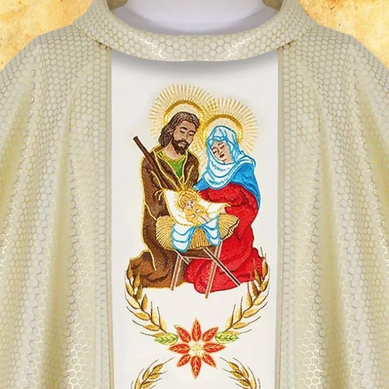 Articles Religieux JP chasuble liturgique motif etoile de Noël^ Noël | Noël