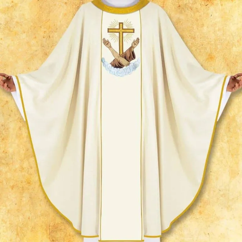 Articles Religieux JP Chasuble liturgique motif Franciscain^ Visages De Saints