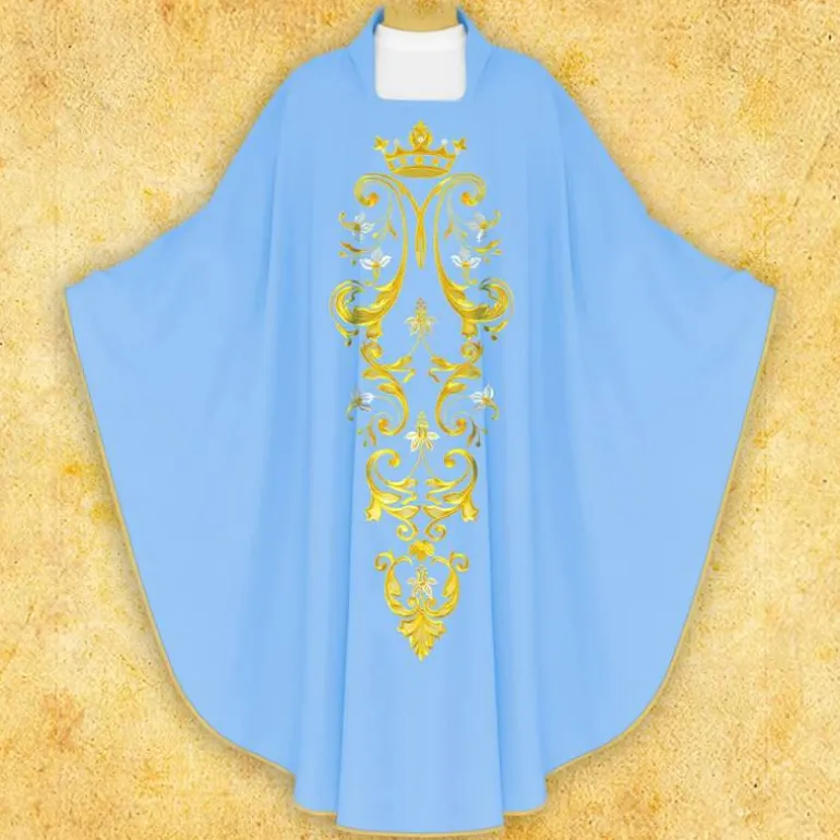 Articles Religieux JP Chasuble liturgique motif Mariale^ Mariale