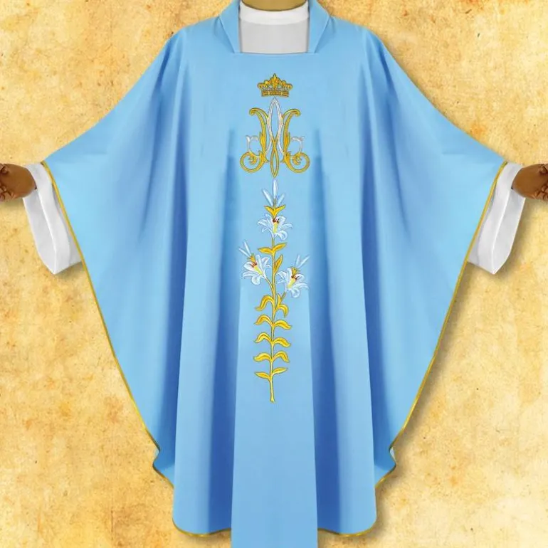 Articles Religieux JP Chasuble liturgique motif Mariale^ Mariale