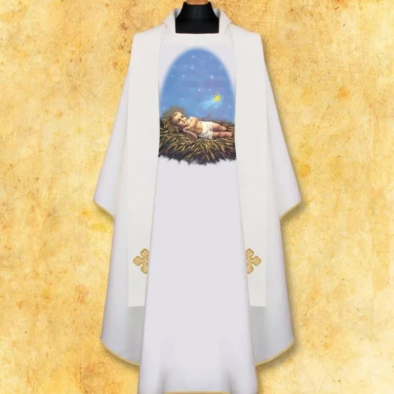 Articles Religieux JP chasuble liturgique motif Noël version photo^ Noël | Noël