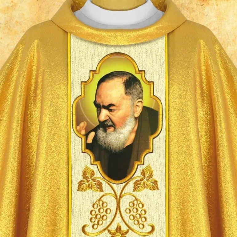 Articles Religieux JP Chasuble liturgique Padre Pio^ Visages De Saints