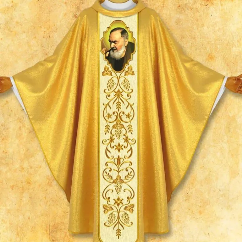 Articles Religieux JP Chasuble liturgique Padre Pio^ Visages De Saints