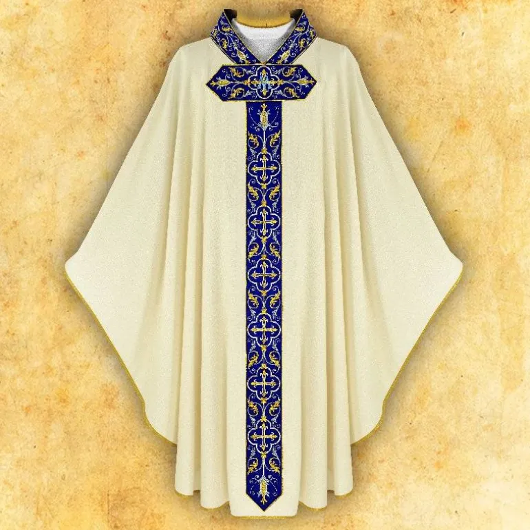 Articles Religieux JP chasuble liturgique pour messe catholique^ Mariale