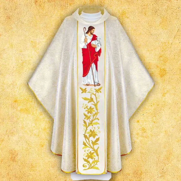 Articles Religieux JP Chasuble liturgique pour messe Christ-Roi^ Visages De Saints