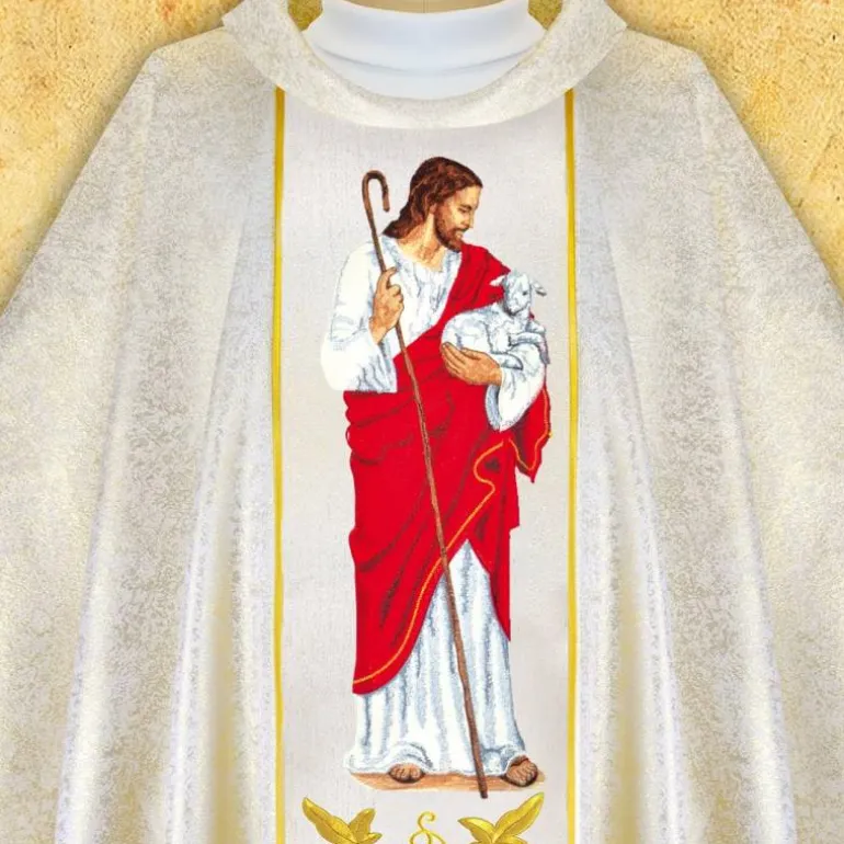 Articles Religieux JP Chasuble liturgique pour messe Christ-Roi^ Visages De Saints