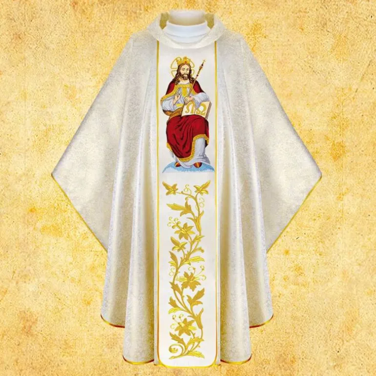 Articles Religieux JP Chasuble liturgique pour messe Christ-Roi^ Visages De Saints