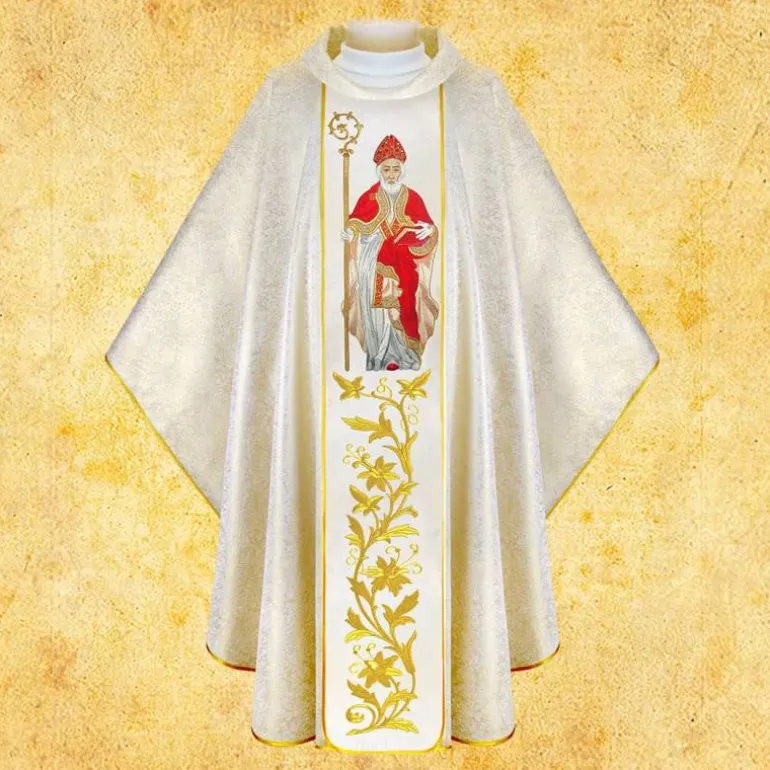 Articles Religieux JP Chasuble liturgique pour messe Saint Nicolas^ Visages De Saints