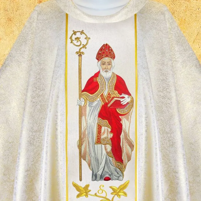 Articles Religieux JP Chasuble liturgique pour messe Saint Nicolas^ Visages De Saints
