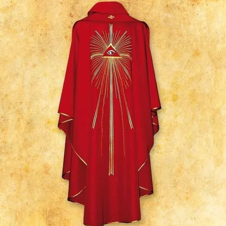 Articles Religieux JP Chasuble liturgique rouge saint esprit^ Saint Esprit