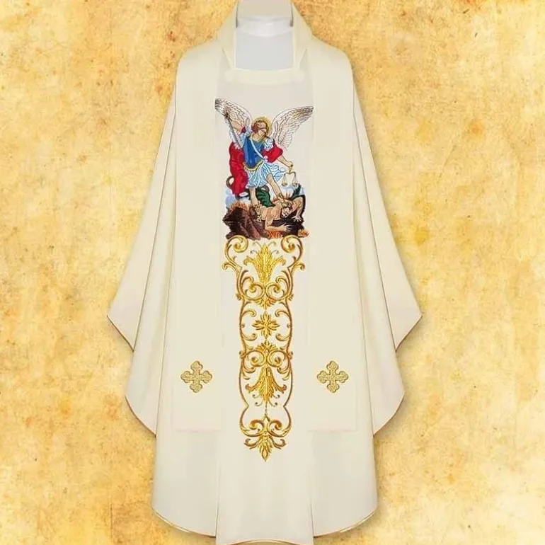 Articles Religieux JP chasuble liturgique Saint Michel^ Visages De Saints