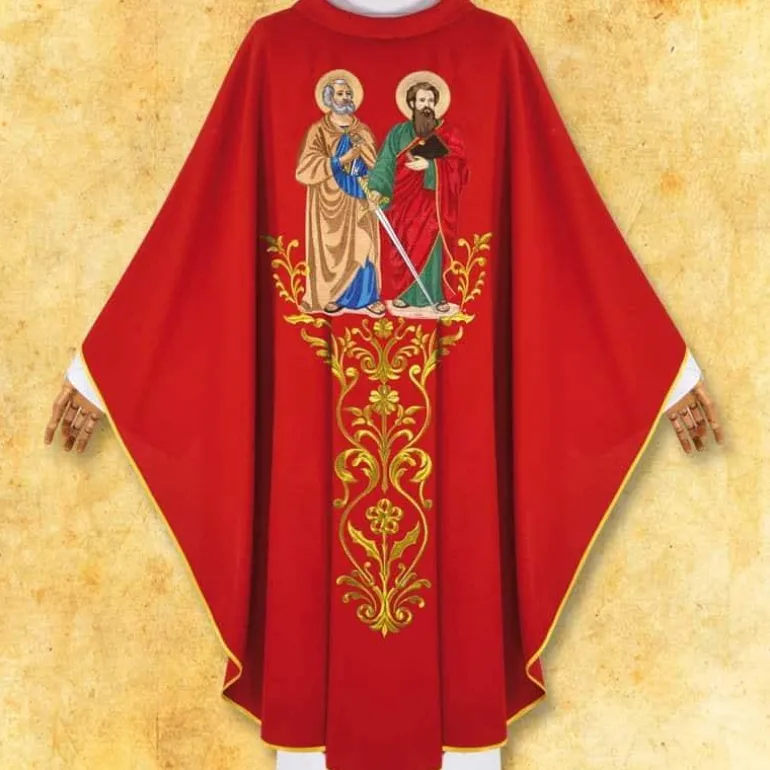 Articles Religieux JP chasuble liturgique saint Pierre et Saint Paul^ Visages De Saints