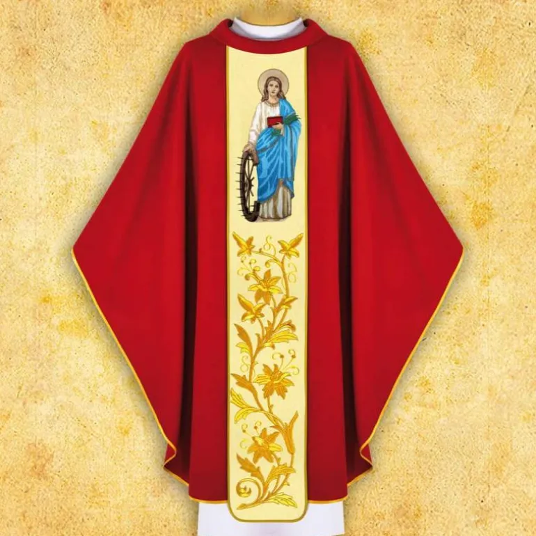 Articles Religieux JP Chasuble liturgique sainte Catherine^ Visages De Saints