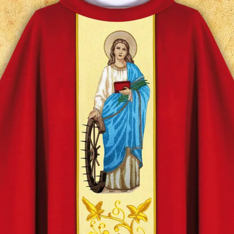 Articles Religieux JP Chasuble liturgique sainte Catherine^ Visages De Saints