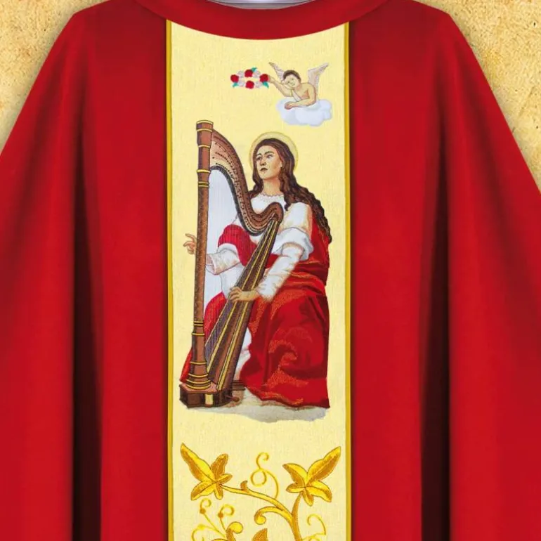Articles Religieux JP chasuble liturgique Sainte Cecile^ Visages De Saints