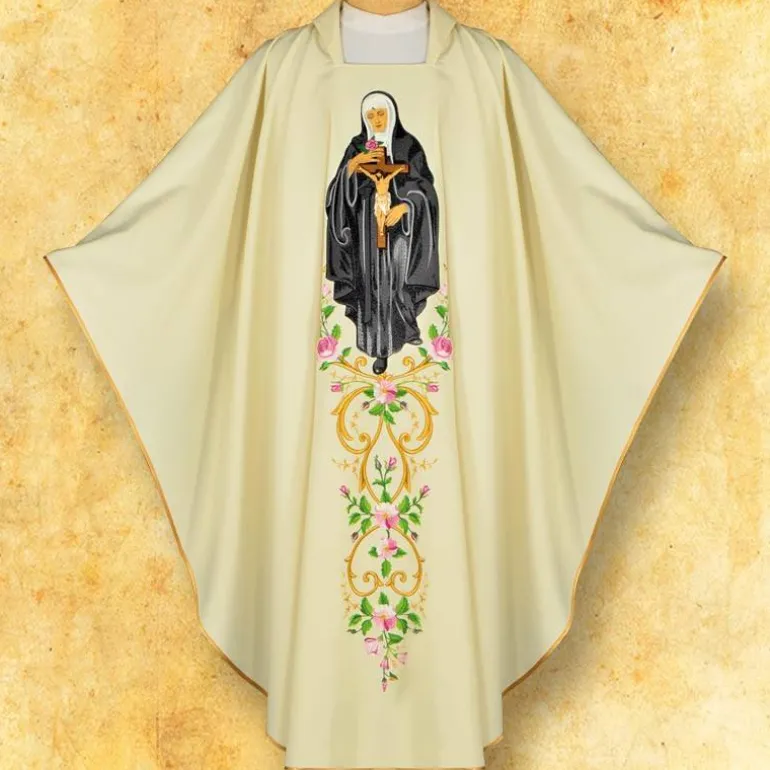 Articles Religieux JP chasuble liturgique sainte Rita^ Visages De Saints